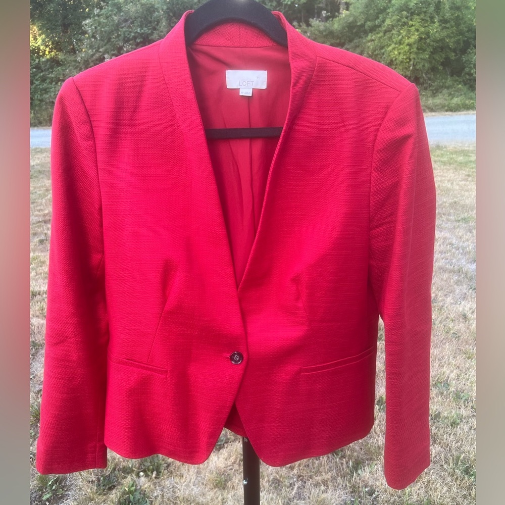 LOFT Red Textured Blazer